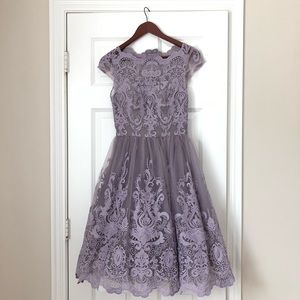 Chi chi London premium lace midi prom dress